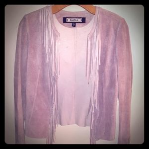 NWOT rare bebe Gorgeous suede fringe jacket XS
